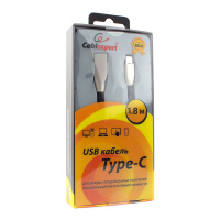 USB Type-C кабель Cablexpert CC-G-USBC01Bk-1.8M