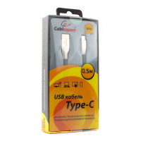USB Type-C кабель Cablexpert CC-G-USBC01Bk-0.5M
