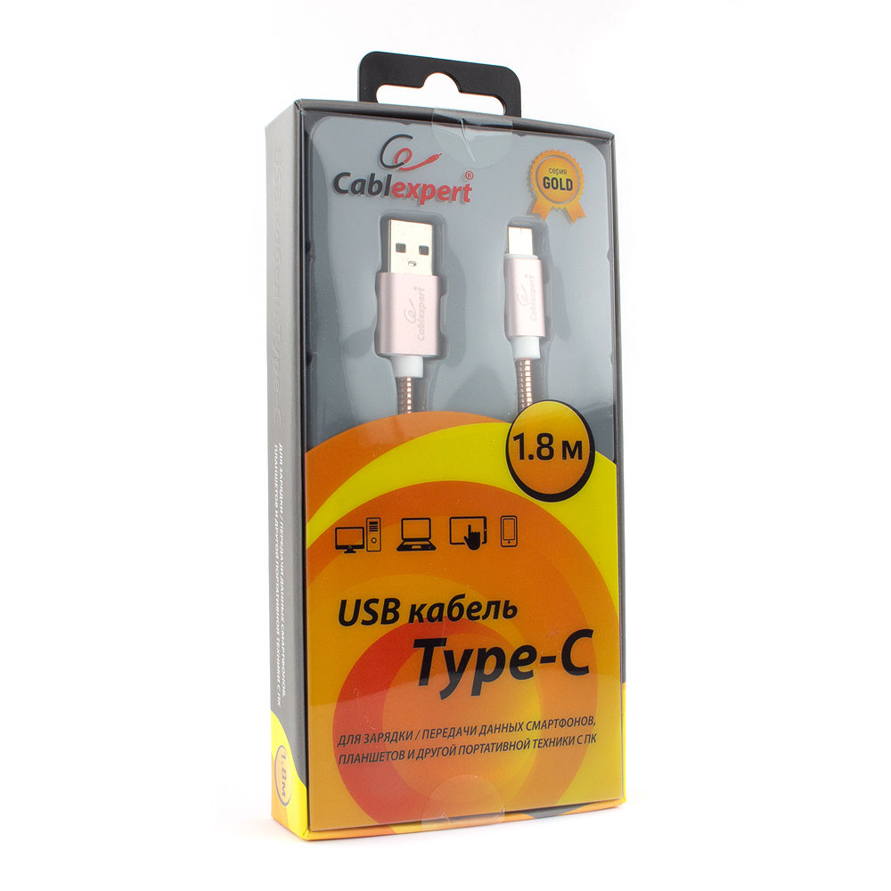 USB Type-C кабель Cablexpert CC-G-USBC02Cu-1.8M