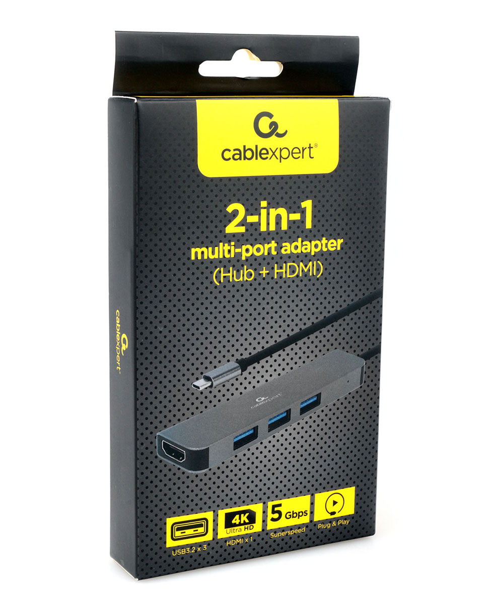 USB Type-C адаптер 2-в-1 Cablexpert A-CM-COMBO2-01