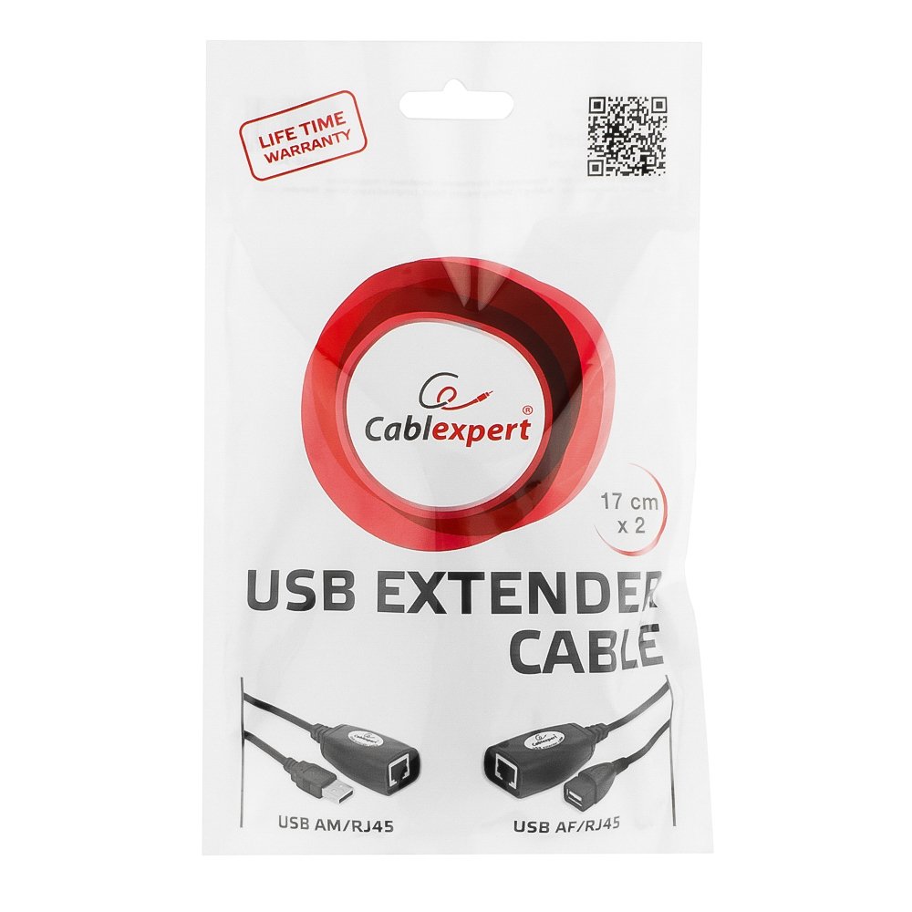 Удлинитель USB 2.0 по витой паре Cablexpert USB AM-AF/RJ45Fx2