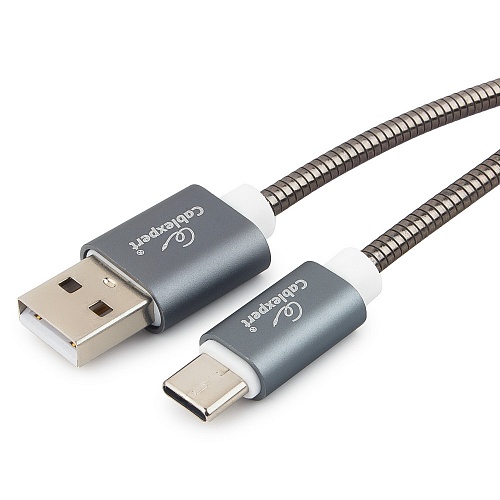 USB Type-C кабель Cablexpert CC-G-USBC02Gy-1M
